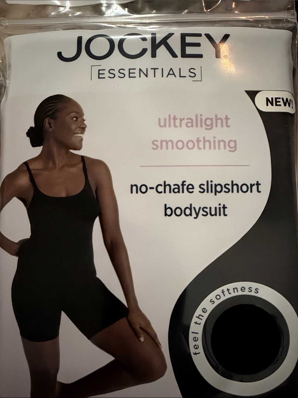 Jockey Black Ultralight Smoothing No-Chafe Slipshort Bodysuit size 3X